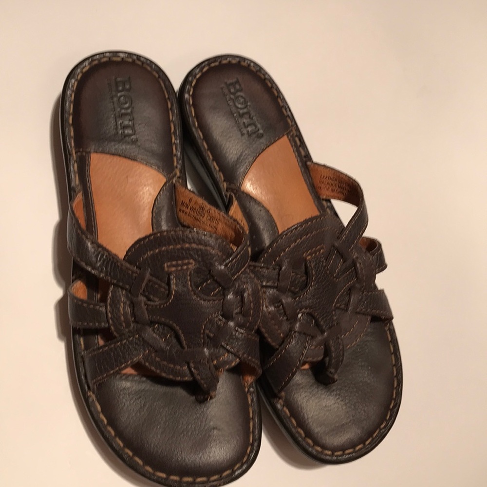 BORN sandals brown thong casual 6 shoes - Picture 2 of 10